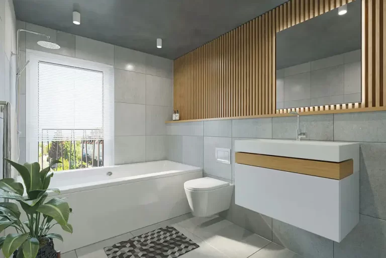 A clean and new bathroom