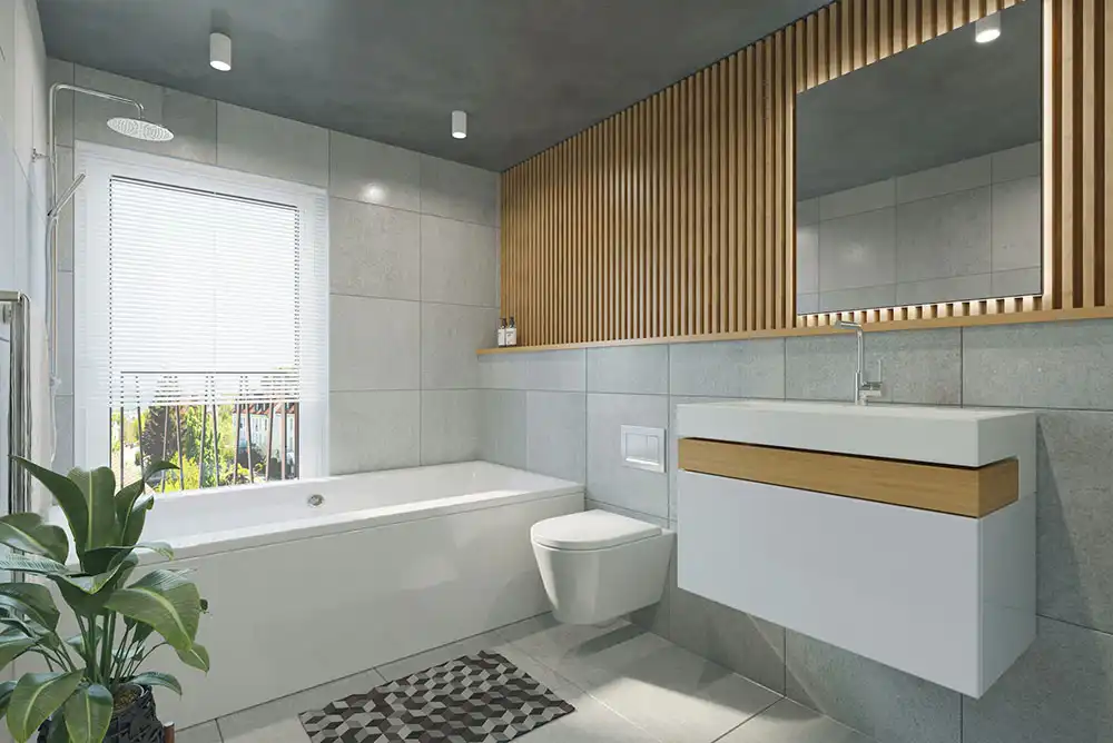 A clean and new bathroom